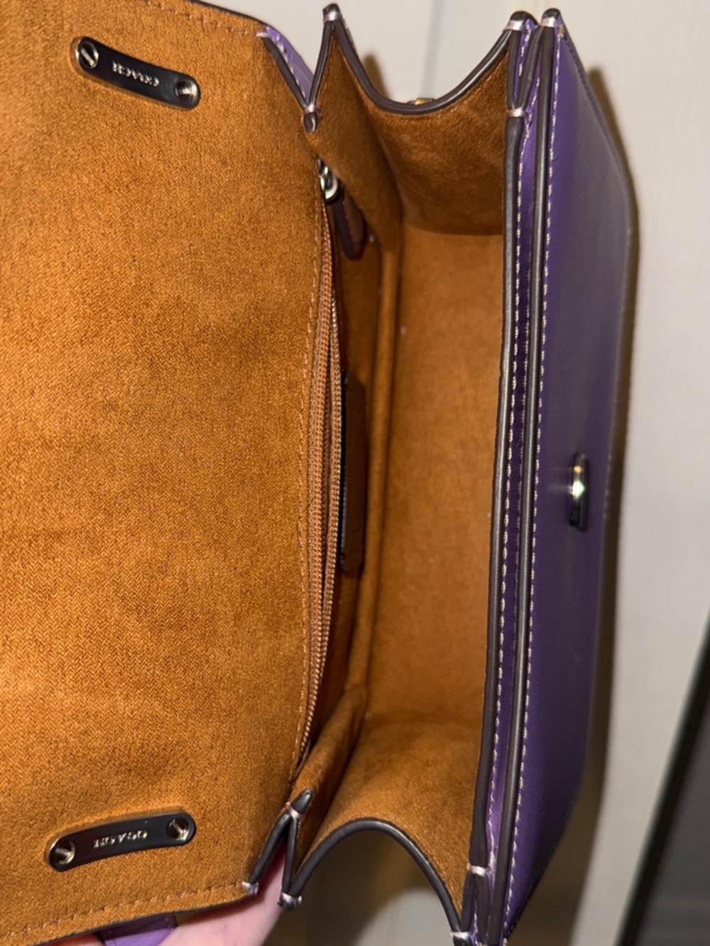 COACH Purple Leather Crossbody with Polished Hardware - Picture 6 of 6